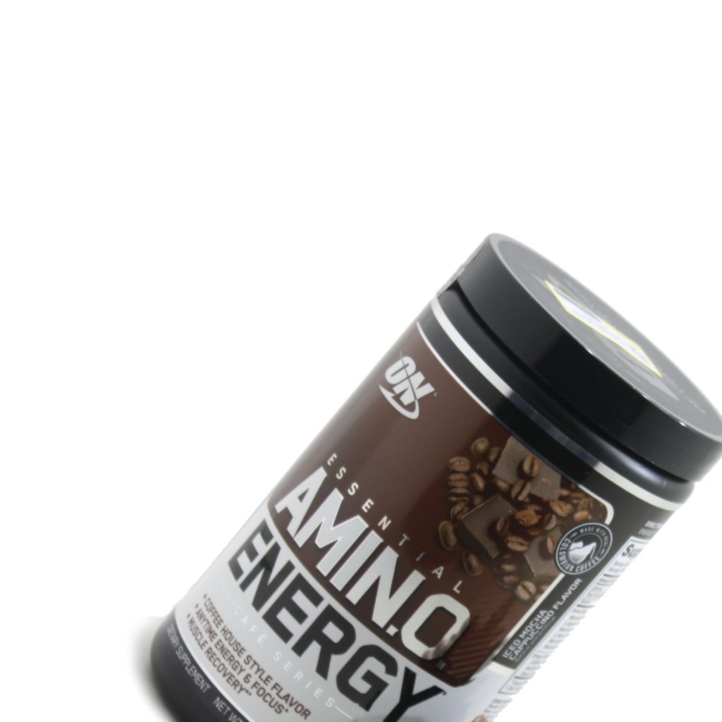 پودر آمینو انرژی طعم موکا کاپوچینو اپتیموم نوتریشن — BCAA + کافئین طبیعی + بتا آلانین — افزایش انرژی و چربی‌سوزی — مناسب قبل از تمرین — طعم قهوه لذیذ