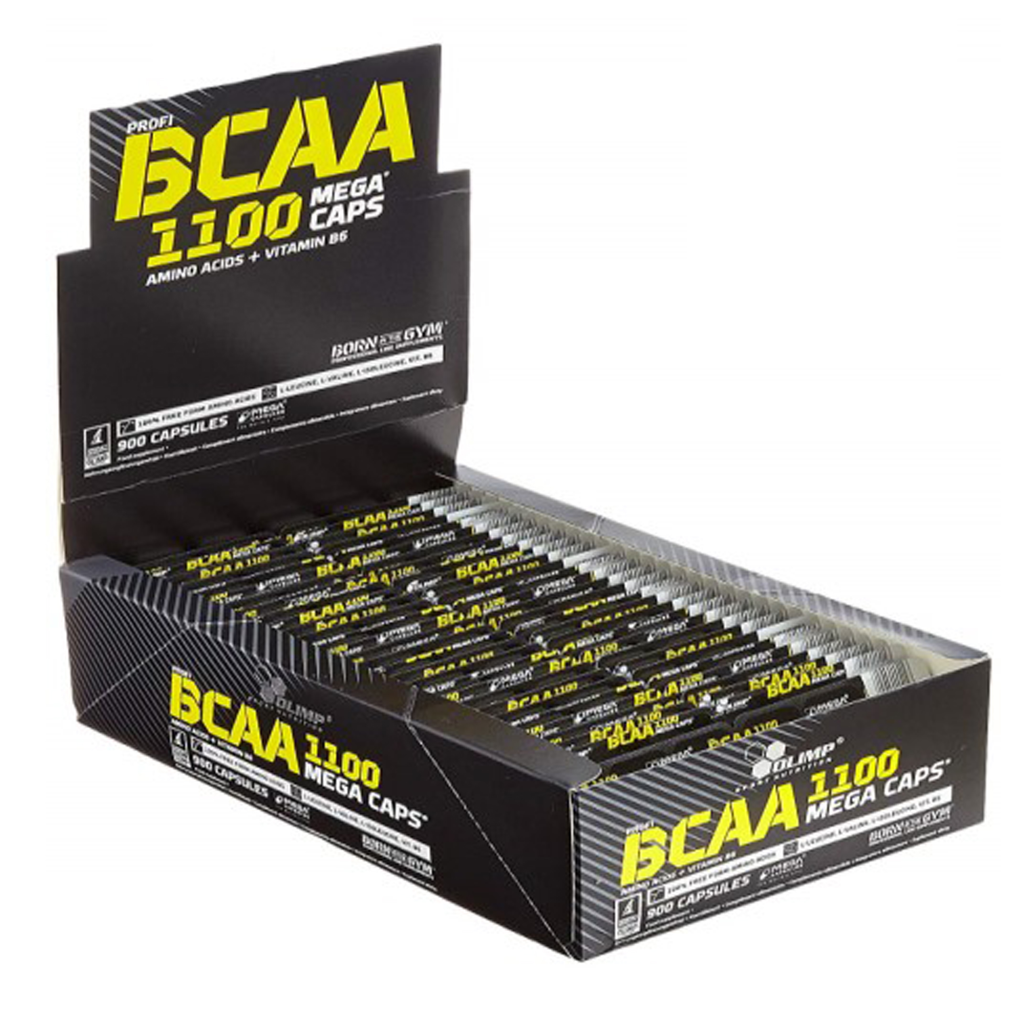 کپسول مگا بی سی ای ای الیمپ — 1100mg BCAA در هر کپسول — نسبت 2:1:1 — ویتامین B6 — فاقد کربوهیدرات — مناسب قبل و بعد از تمرین