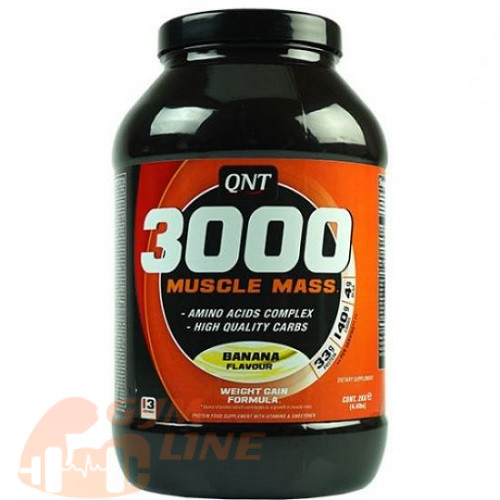 گینر 3000 ماسل مس QNT — 116 گرم کربوهیدرات، 23.7 گرم پروتئین و طیف کامل اسیدهای آمینه برای افزایش حجم عضله و ریکاوری سریع